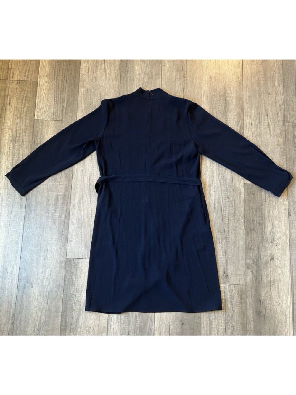 Kobi Halperin Charlee Dress M Navy Blue Long Sleeve Belted NWT $398 Pockets Zip - Picture 14 of 16